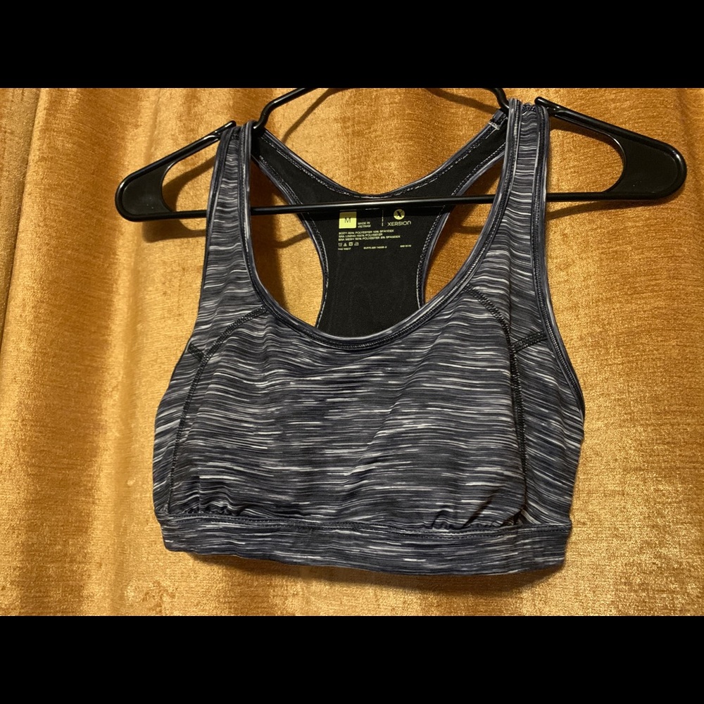 Gray sports bra